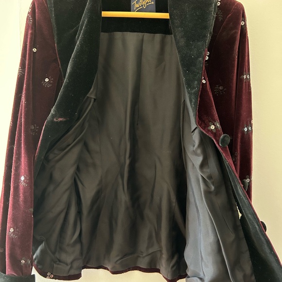 Monsoon London Purple and Black Velvet Sequined Jacket - Picture 5 of 9